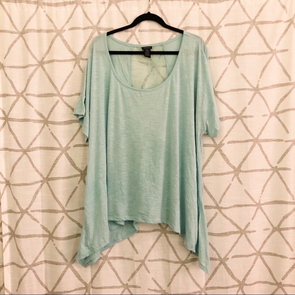 Torrid Mint Shark-bite Blouse